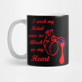 Black Metal Heart Mug